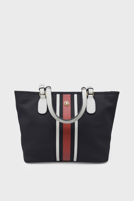 U.S. Polo Assn. Kadın Kol Çantası Lacivert Beyaz US23244
