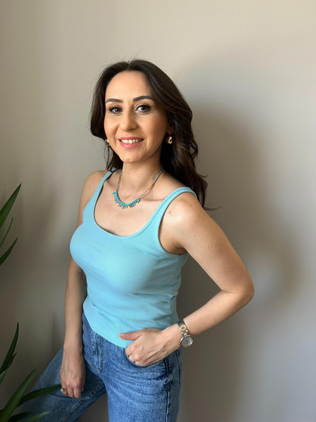 Fitilli Askılı Basic Mavi Atlet