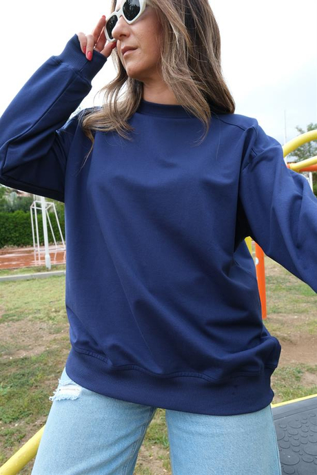 Lacivert Basic Sweatshirt