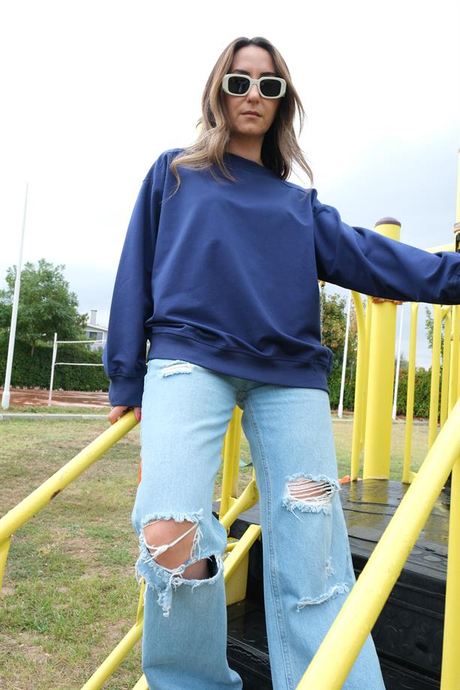 Lacivert Basic Sweatshirt