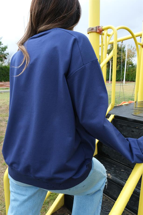 Lacivert Basic Sweatshirt
