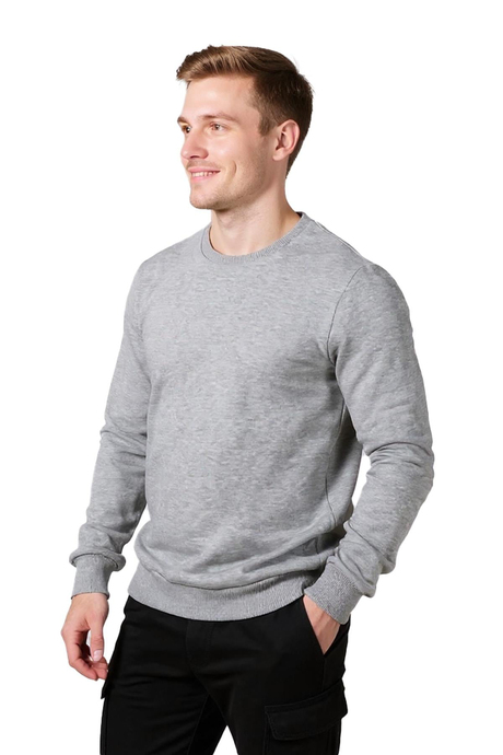 Bisiklet Yaka Gri Sweatshirt