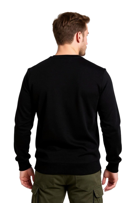 Bisiklet Yaka Siyah Sweatshirt