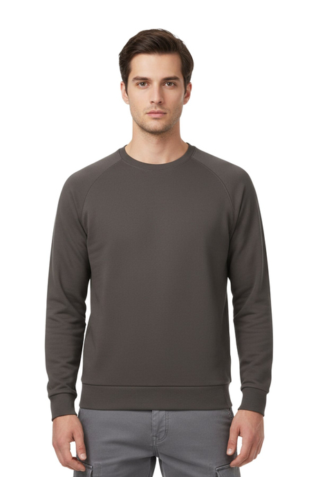 Bisiklet Yaka Siyah Sweatshirt