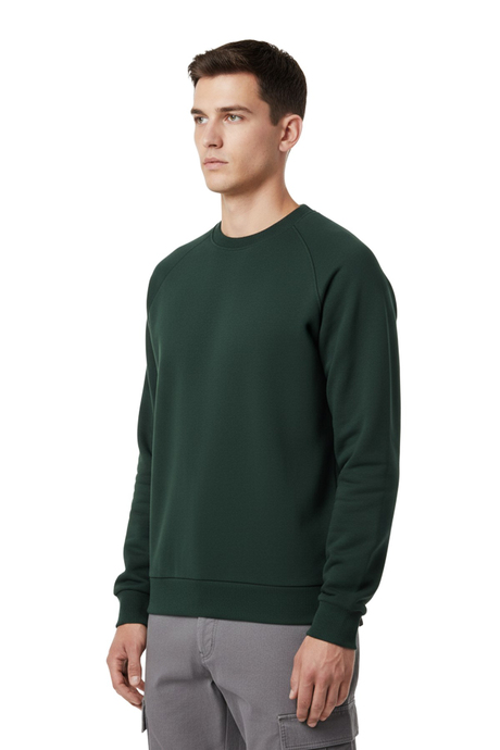 Bisiklet Yaka Yeşil Sweatshirt