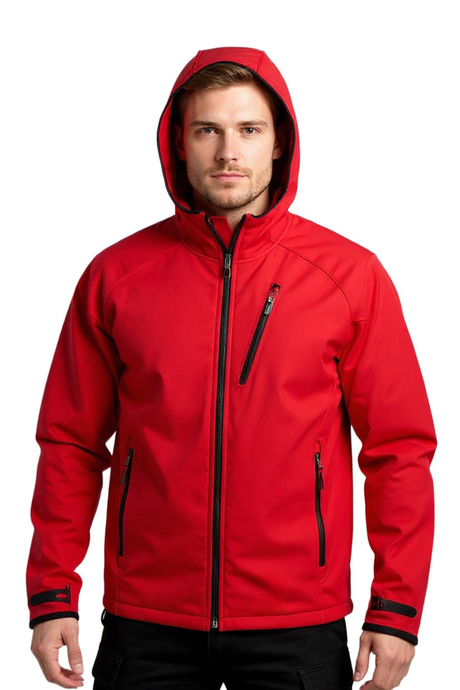 Cat Softshell Kapüşonlu Kırmızı Mont
