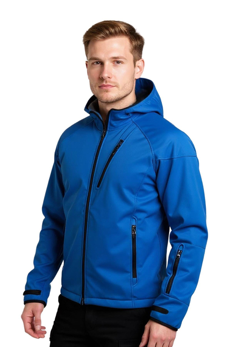 Cat Softshell Kapüşonlu Mavi Mont