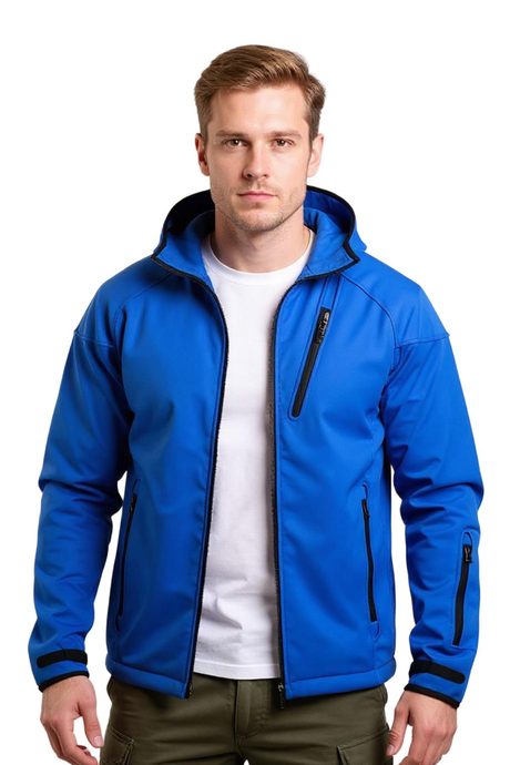 Cat Softshell Kapüşonlu Mavi Mont