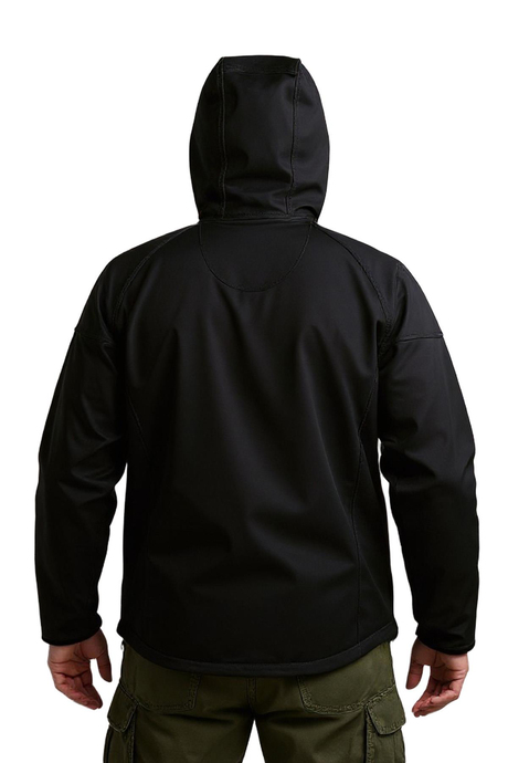 Cat Softshell Kapüşonlu Siyah Mont