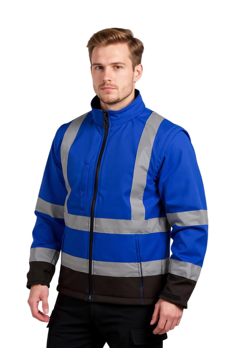 Reflektörlü Softshell Kapüşonlu Mavi Mont