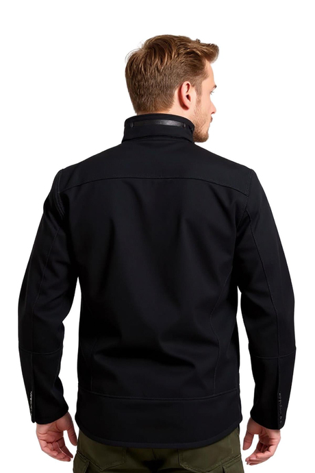 Softshell Kapüşonlu Siyah Mont