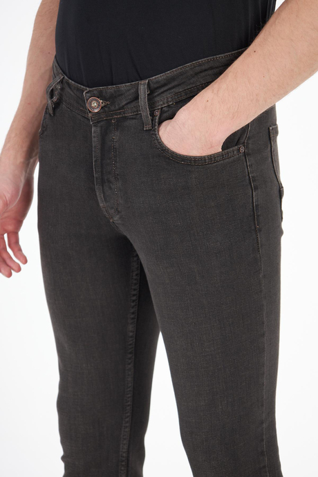 Açık Kahve Slim Fit Erkek Jean