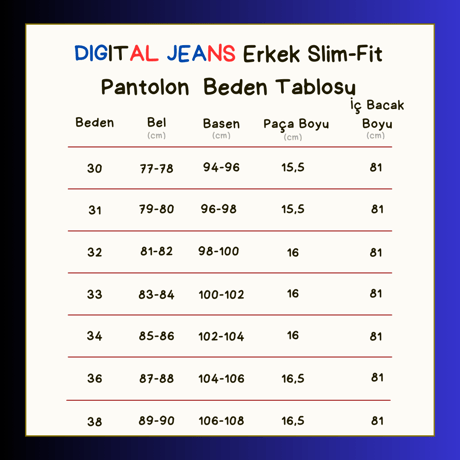 Koyu Kahve Slim Fit Erkek Jean
