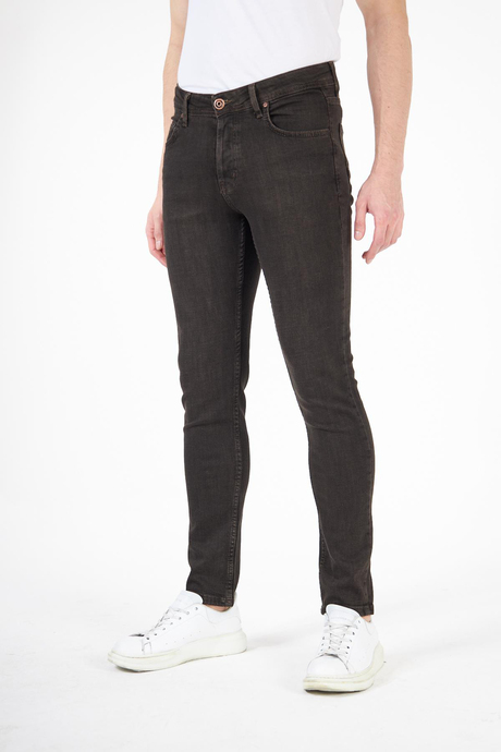 Koyu Kahve Slim Fit Erkek Jean