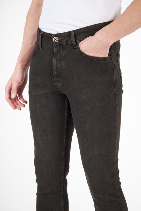 Koyu Kahve Slim Fit Erkek Jean