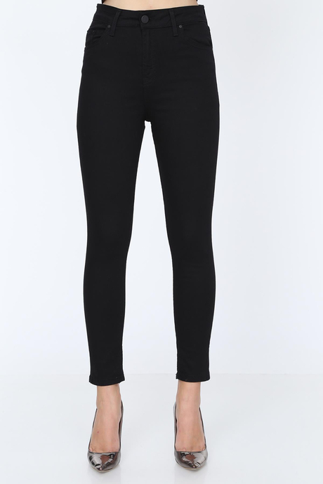 Siyah Yüksek Bel Skinny Kadın Pantolon