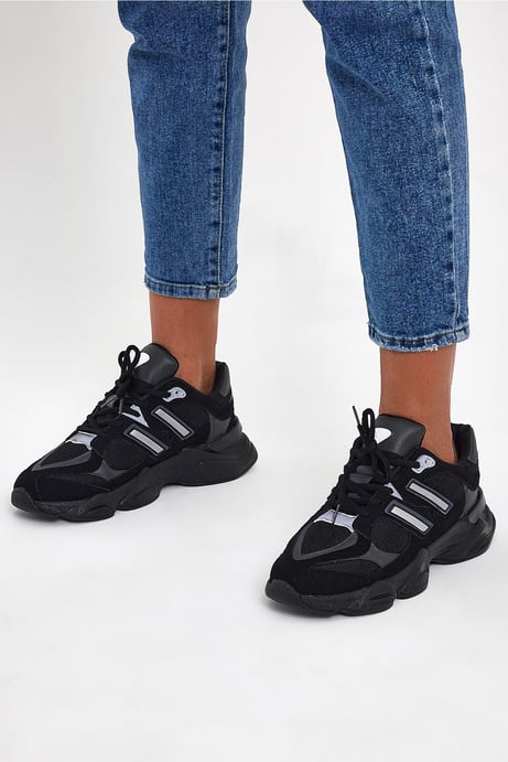 Rahat Kalıp Unisex Siyah Füme Spor Ayakkabı TBFRV10
