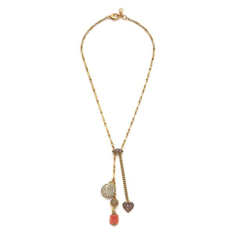 Petra Kalp Charm Altın Kaplama Zincir Kolye