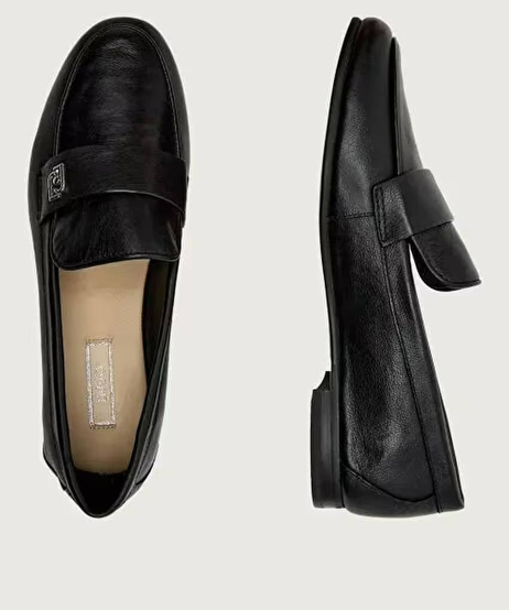 Siyah Deri Loafer