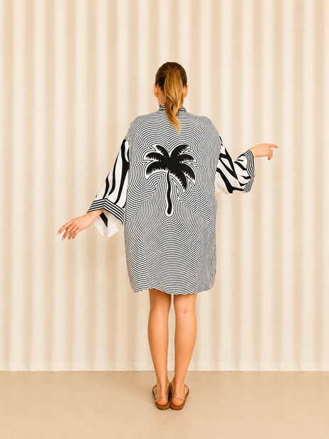 Siyah Kısa Kimono