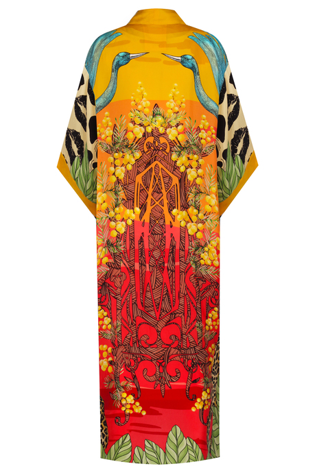 Desenli Uzun Kimono