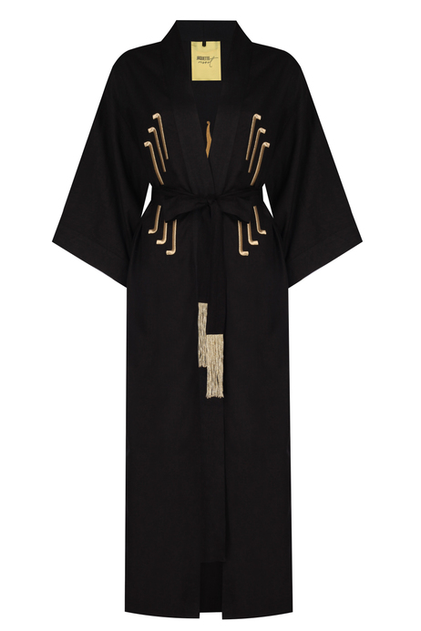 Siyah Uzun Kimono