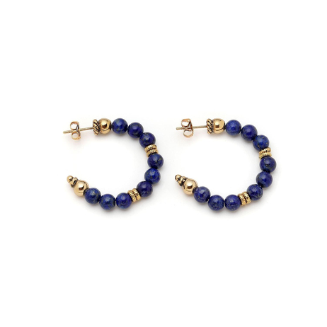 Eternal Blue Lapis İğneli Halka Küpe