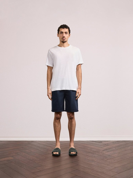 Beyaz Bisiklet Yaka T-shirt