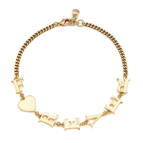 Forever Kalp Charm Altın Kaplama Bilezik