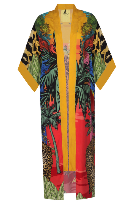 Desenli Uzun Kimono