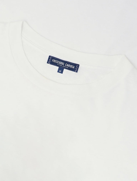Beyaz Bisiklet Yaka T-shirt