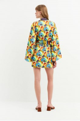 Desenli Retro Kimono