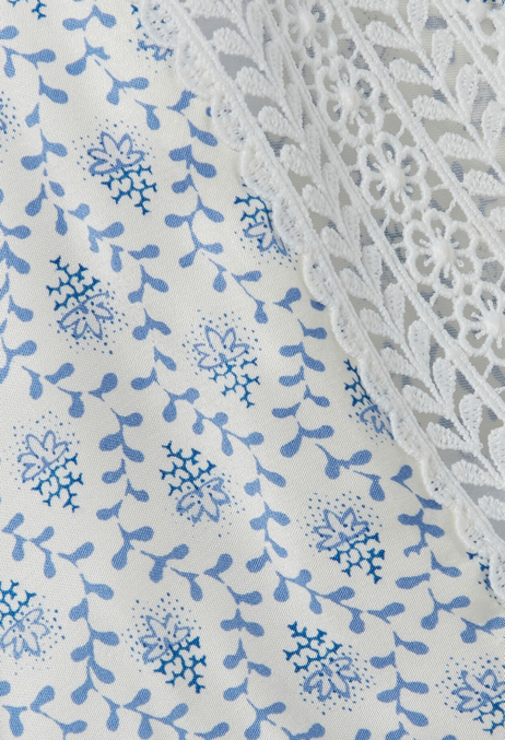 Desenli Saten Top