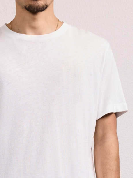 Beyaz Bisiklet Yaka T-shirt