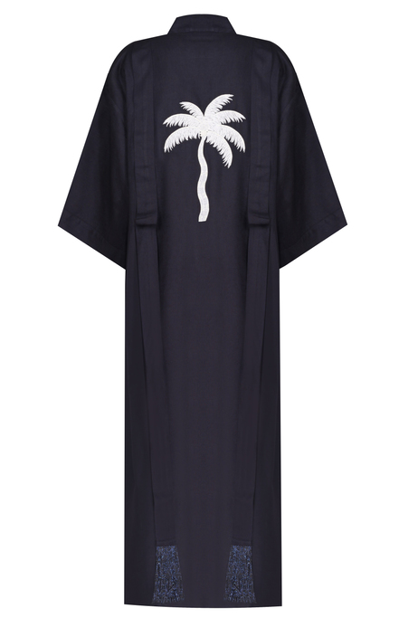 Lacivert Uzun Kimono