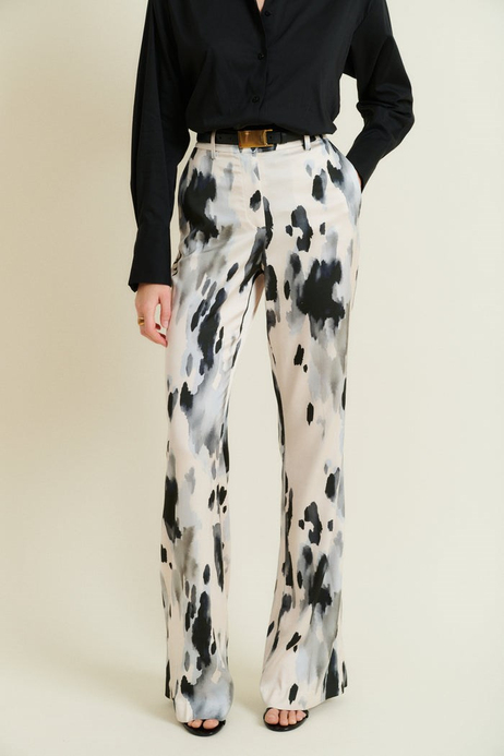Desenli Flare Paça Pantolon