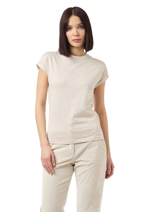 Beyaz Karışımlı Pamuk T-shirt