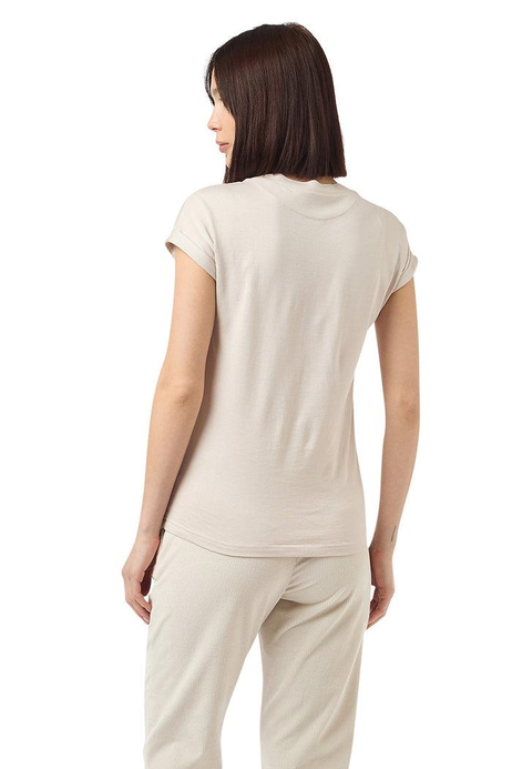 Beyaz Karışımlı Pamuk T-shirt