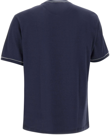 Lacivert Pamuk Bisiklet Yaka T-shirt
