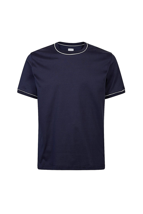 Lacivert Pamuk Bisiklet Yaka T-shirt