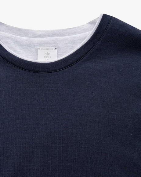 Lacivert Pamuk Uzun Kollu T-shirt