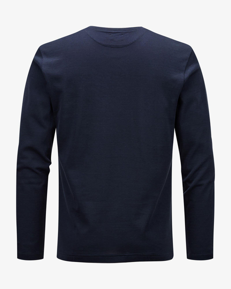 Lacivert Pamuk Uzun Kollu T-shirt