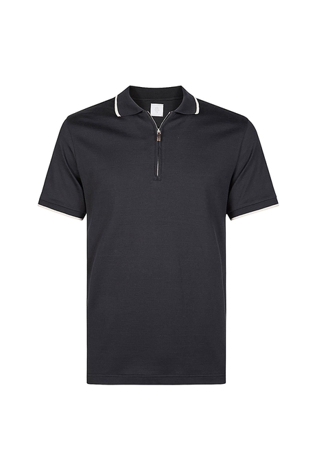 EleventySiyah Pamuk Polo Yaka T-shirt