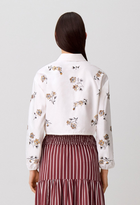 Floral İşlemeli Gömlek