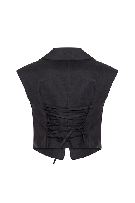 Siyah Keten Top