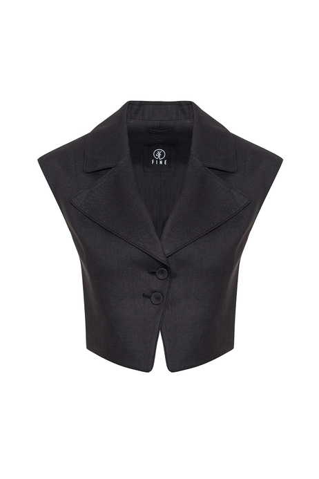 Siyah Keten Top