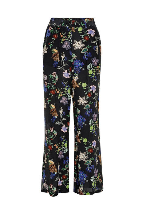 Floral Desen Krep Pantolon