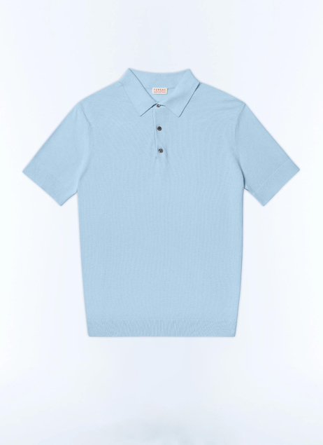 Pamuk ve Kaşmir Mavi Polo Yaka T-Shirt