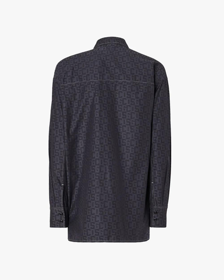 Monogram Desen Oversize Gömlek