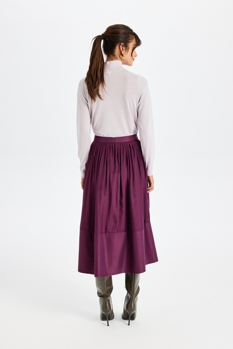 Bordo Midi İpek Etek